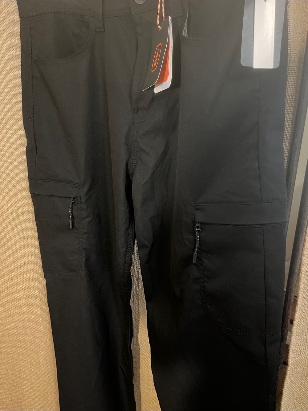 Bass Black Men's Cargo Pants with Zip Pockets - Picture 3 of 5